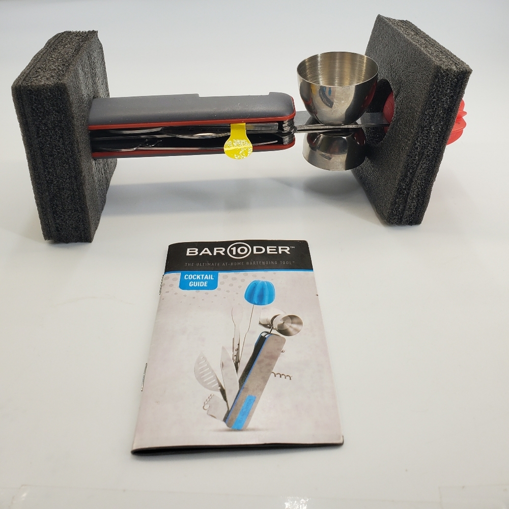 Bar10der 10 in One Bartender Cocktail Tool Mixed Drink BRAND NEW, NO BOX (C30)